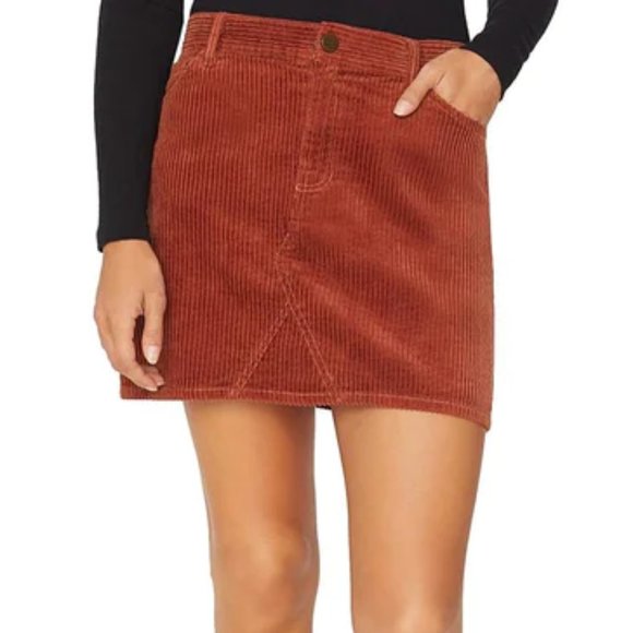 NEW Corduroy Mini Skirt By Sanctuary Spice Orange 100% Cotton Retro Vintage - Picture 3 of 5